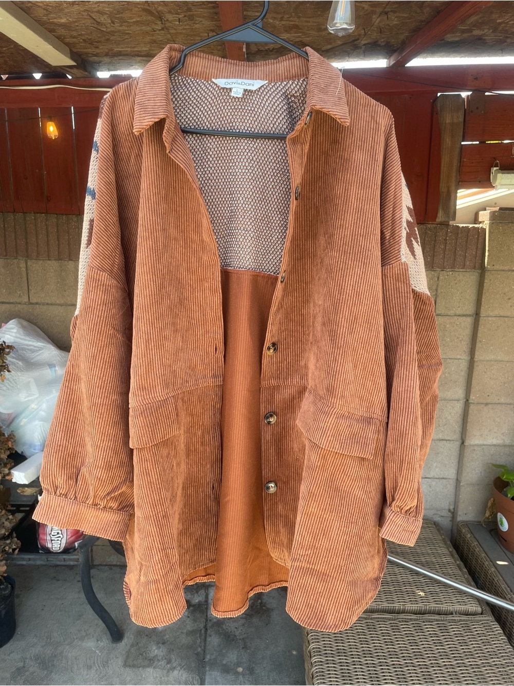 Women's Rust Corduroy Button-Up shirt